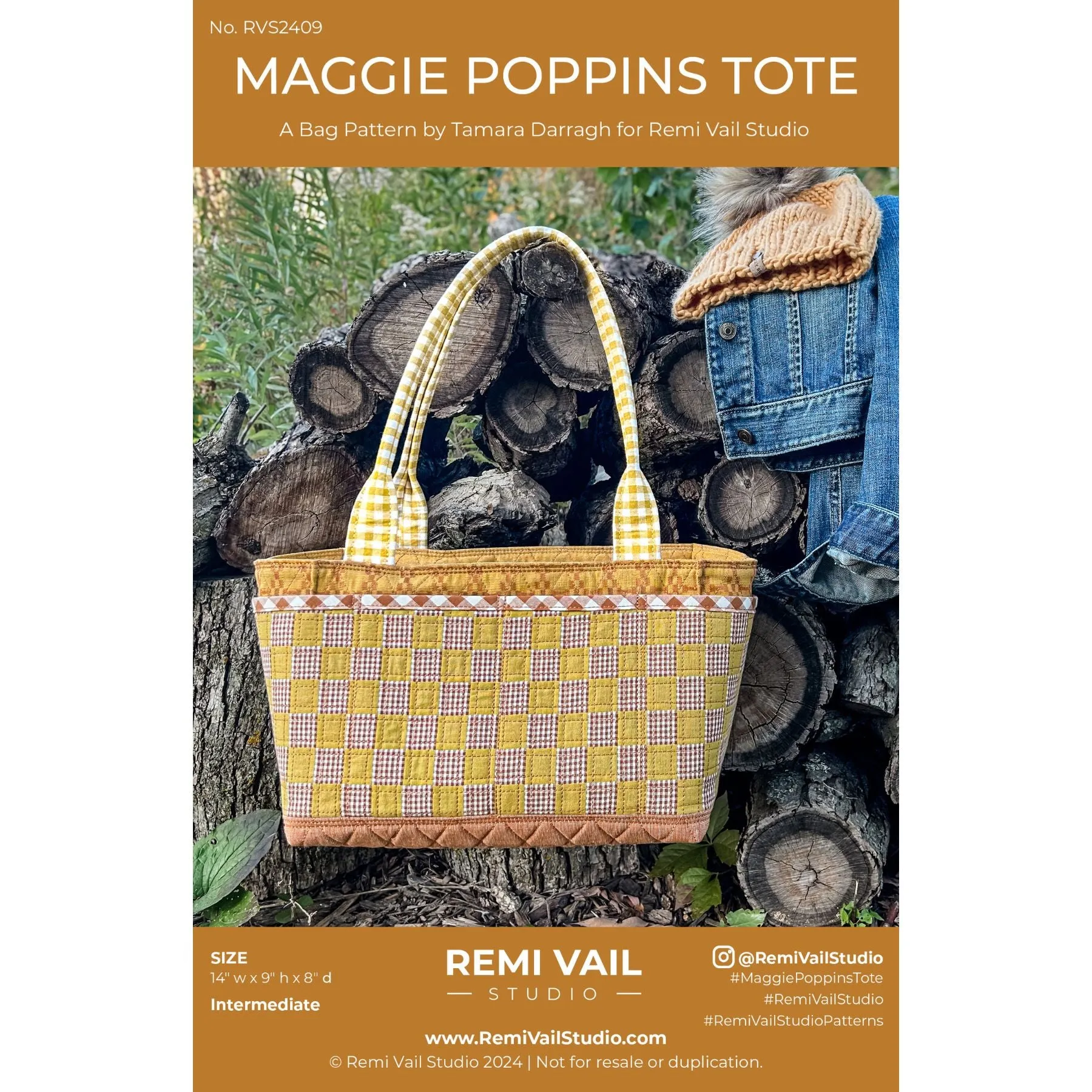 Maggie Poppins Tote Bag Pattern - PDF