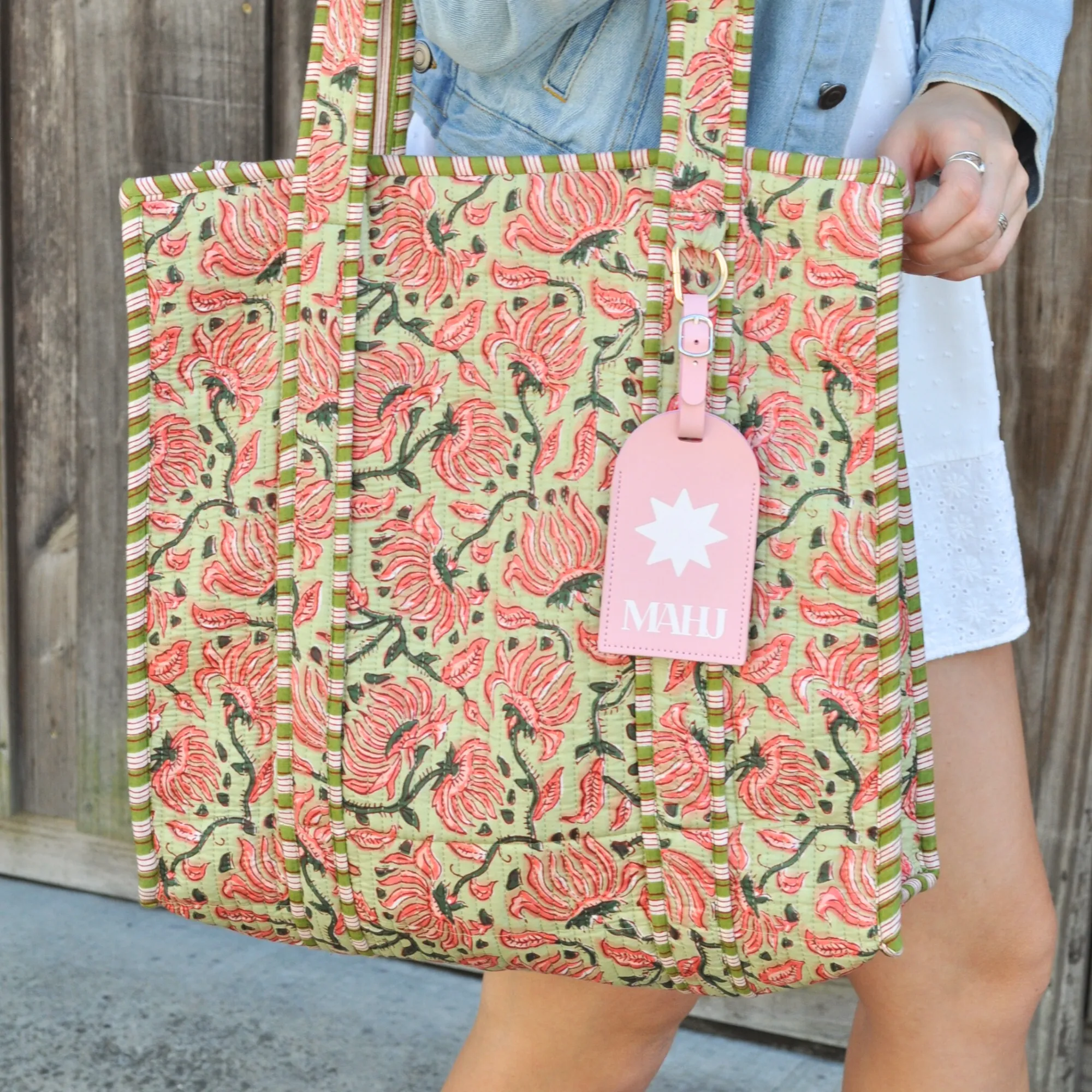 Mahjong Floral Tote w/ Mahj Tag