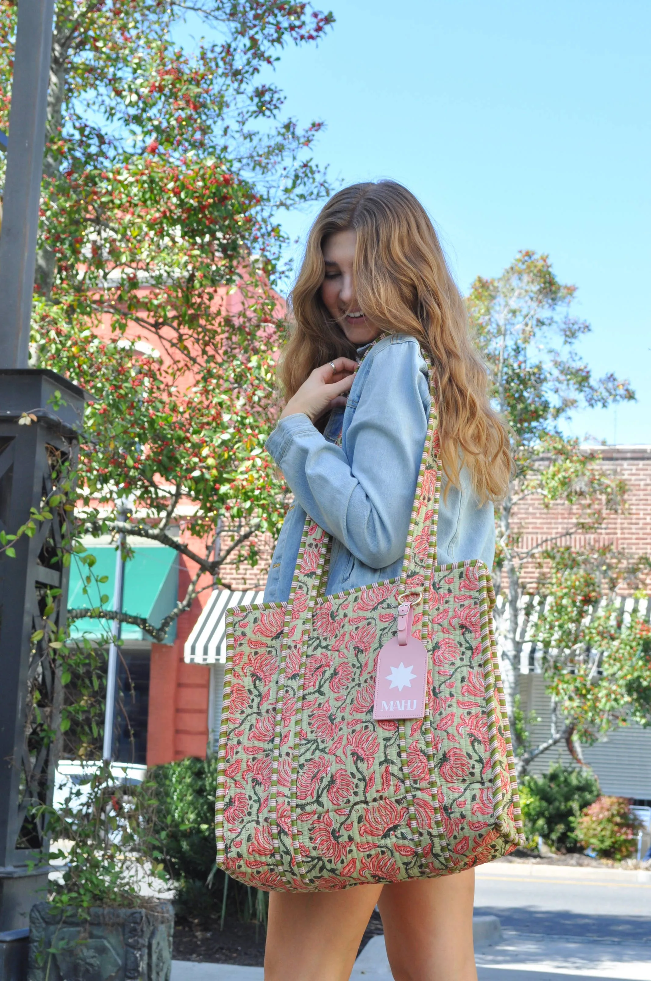 Mahjong Floral Tote w/ Mahj Tag