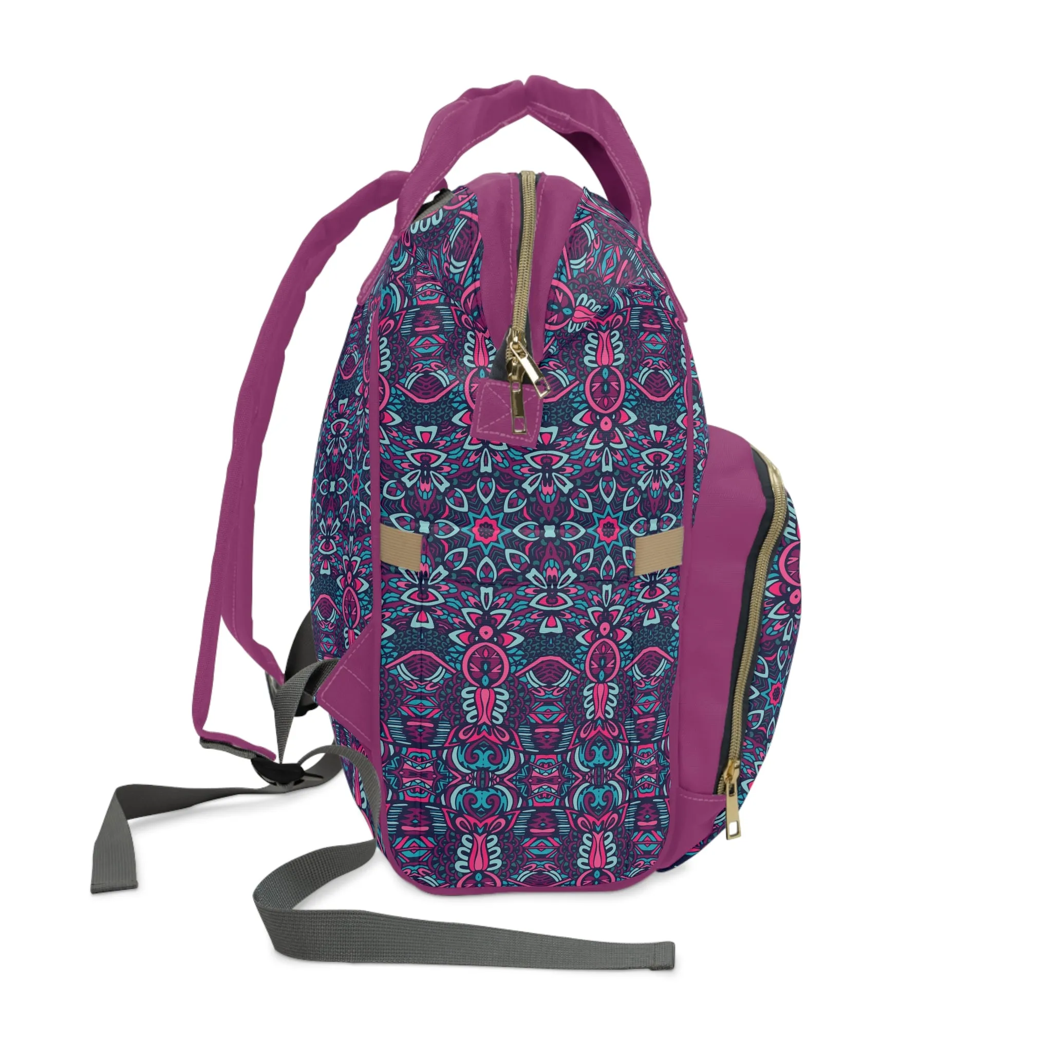 Mandala Diaper Backpack - Artistic & Multifunctional Baby Bag with Mandala Patterns, Ideal for Stylish Parents