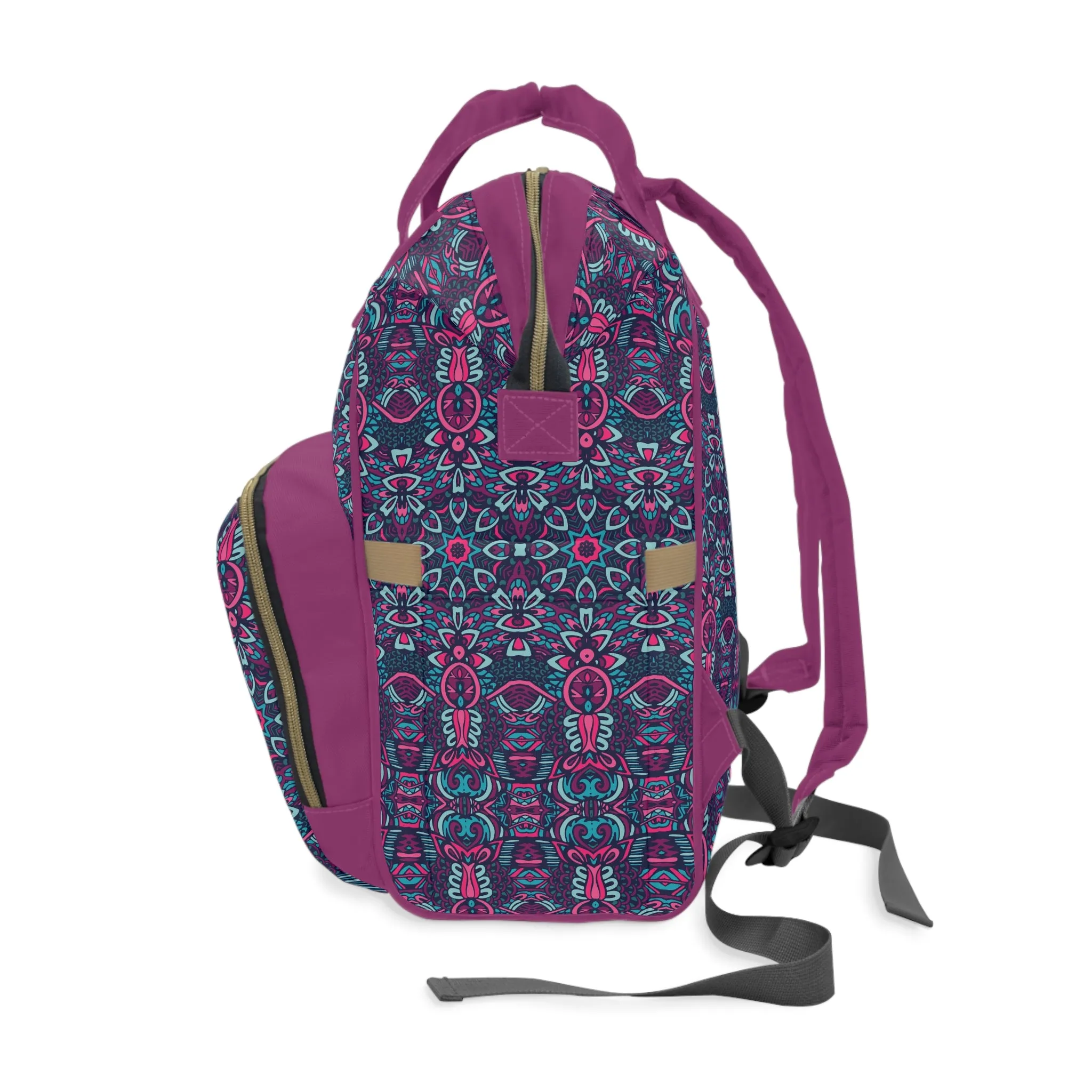 Mandala Diaper Backpack - Artistic & Multifunctional Baby Bag with Mandala Patterns, Ideal for Stylish Parents