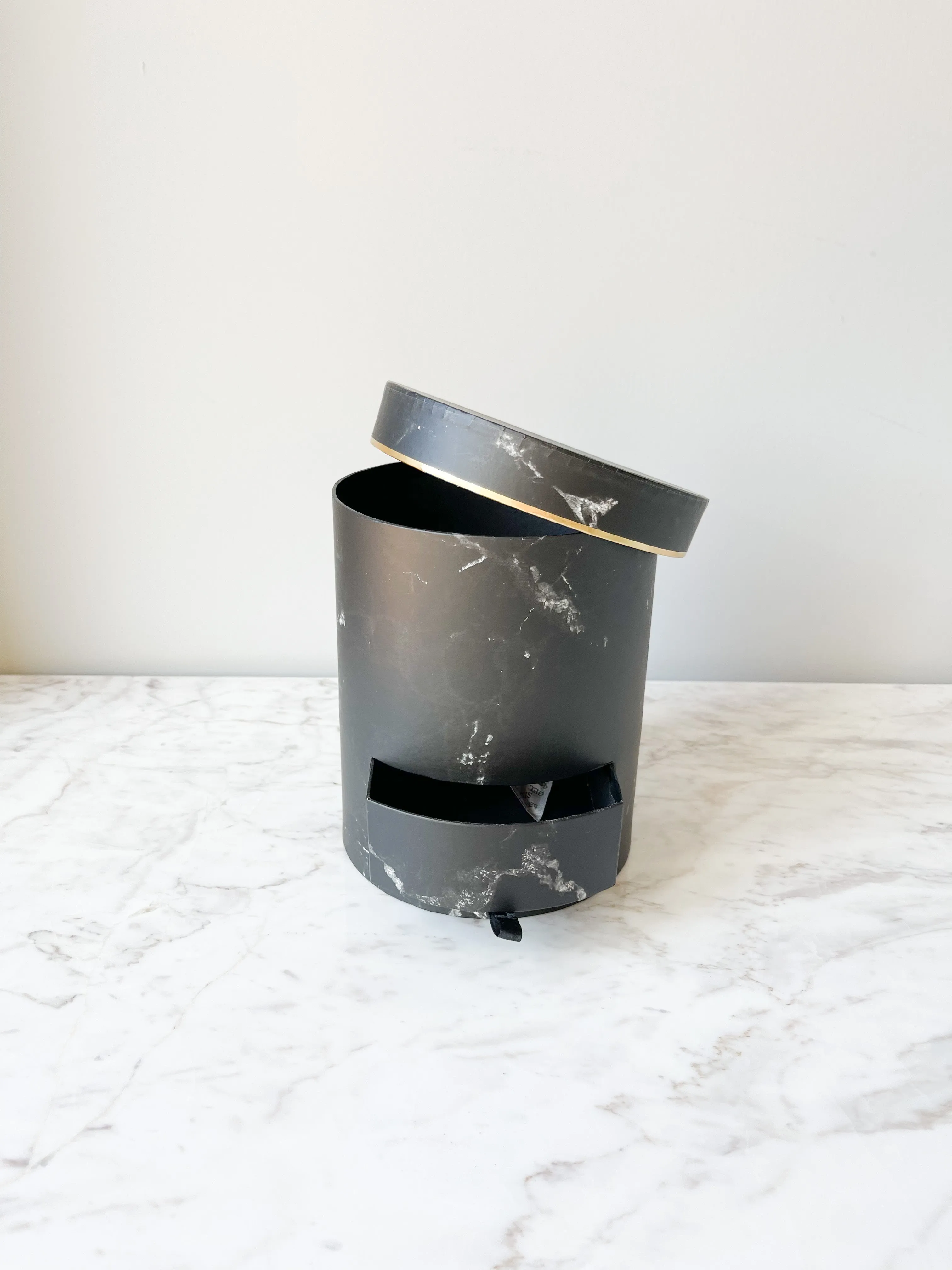Marble Round Flower Box with Drawer