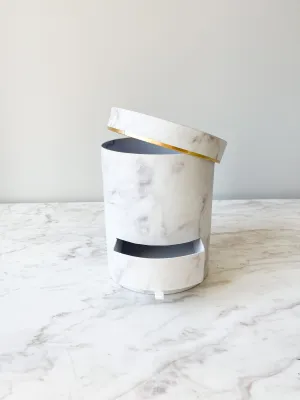 Marble Round Flower Box with Drawer