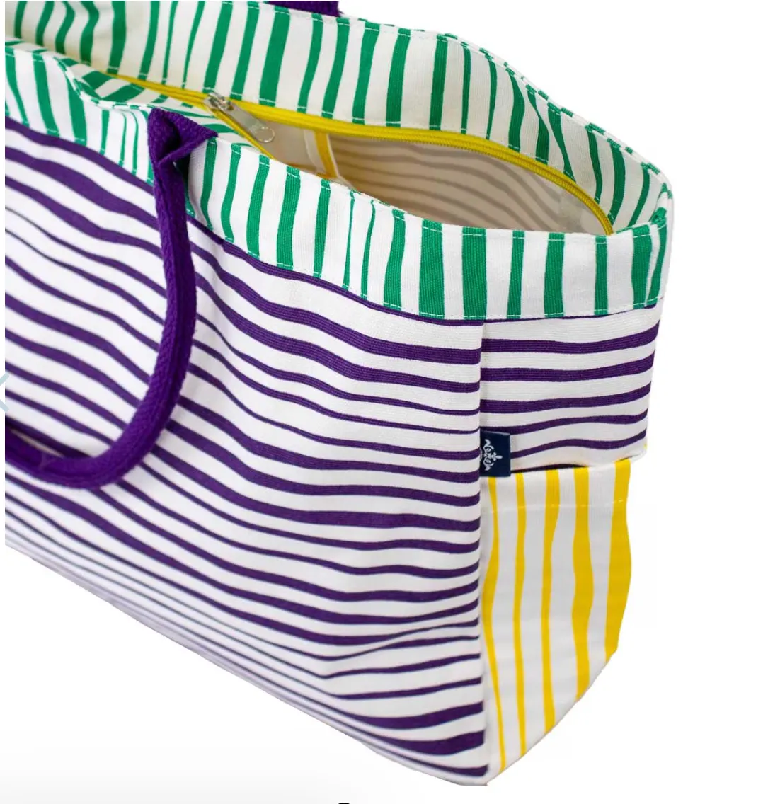 Mardi Gras Striped Tote