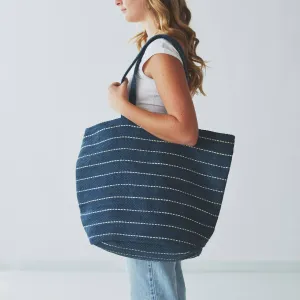 Marin Striped Tote Indigo
