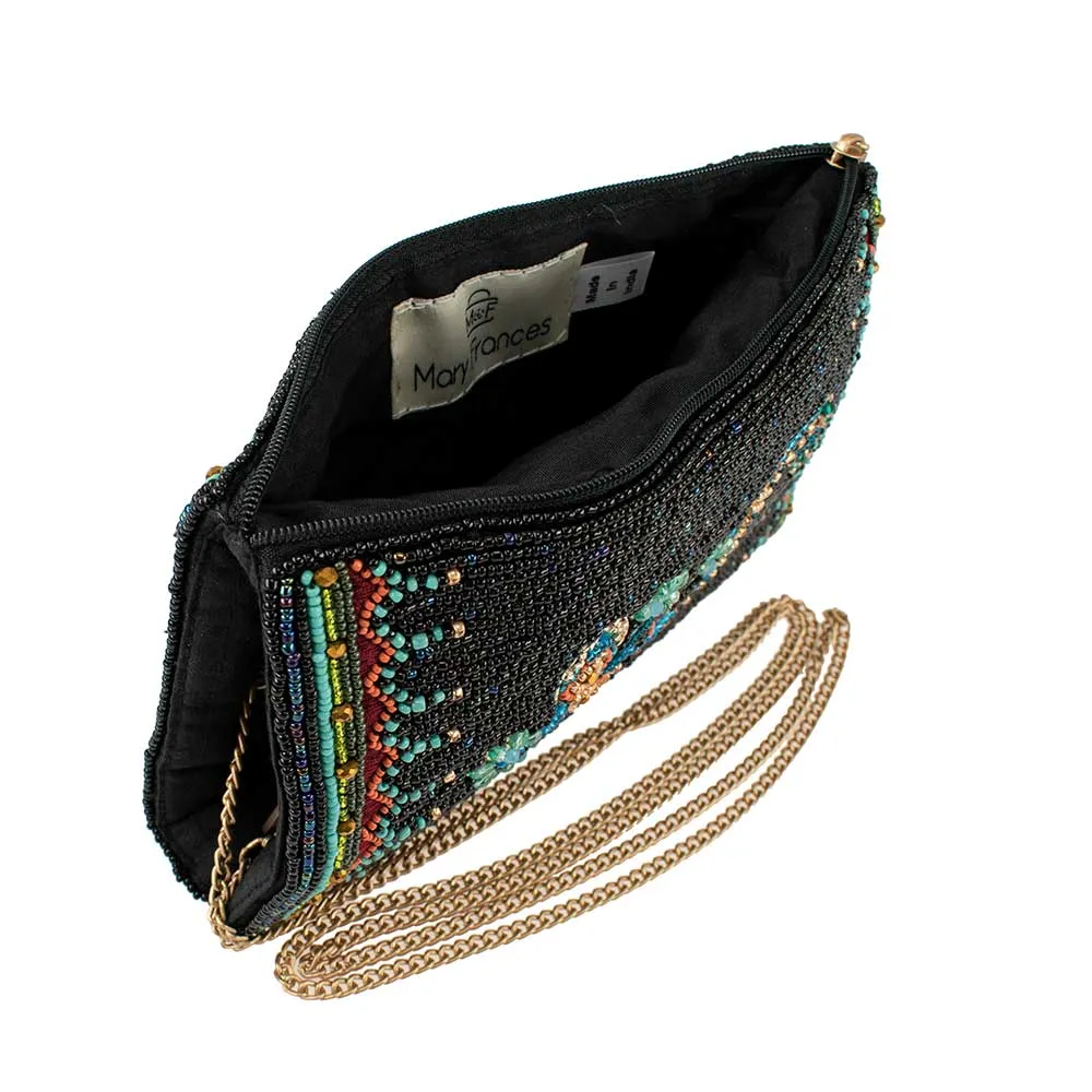 Mary Frances Deco Gecko Black Deco Gecko Crossbody Phone Bag New