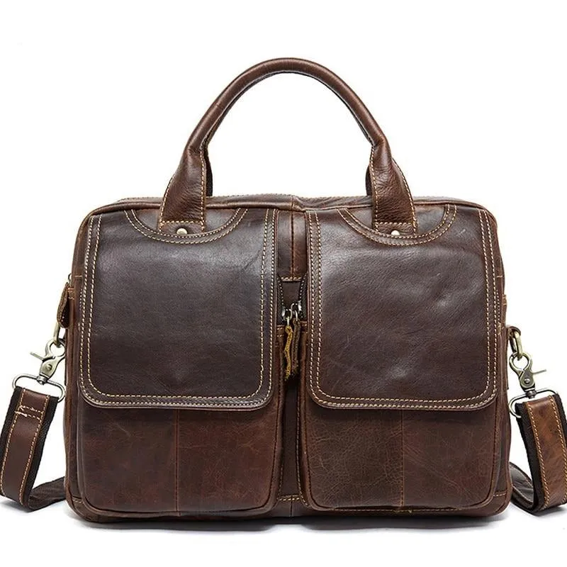 Men's Briefcases Laptop Bag Leather