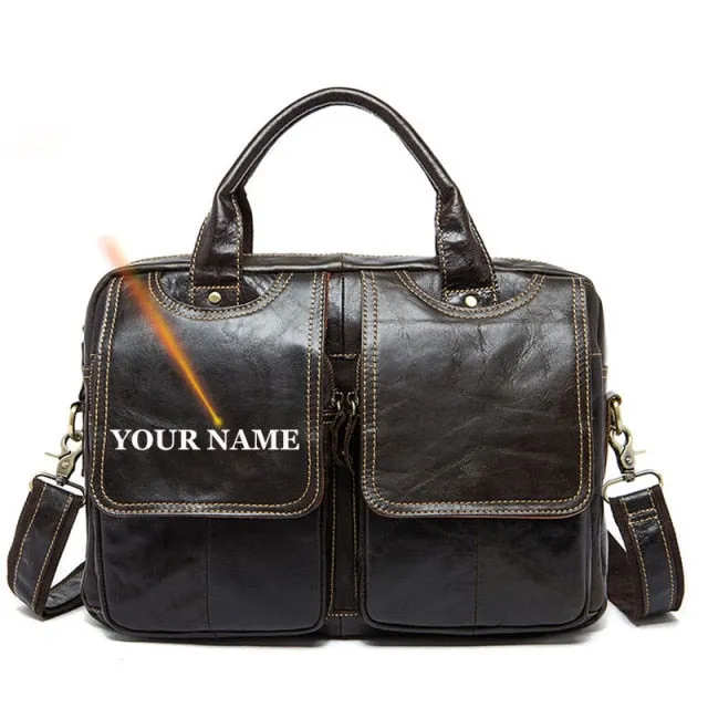 Men's Briefcases Laptop Bag Leather
