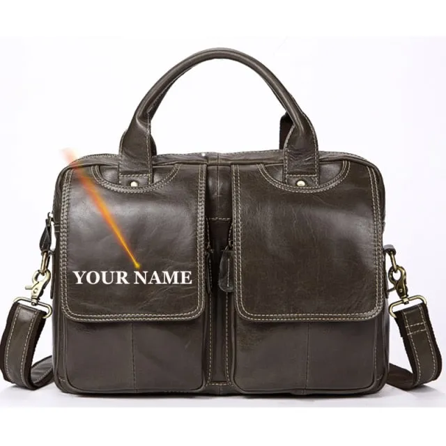 Men's Briefcases Laptop Bag Leather