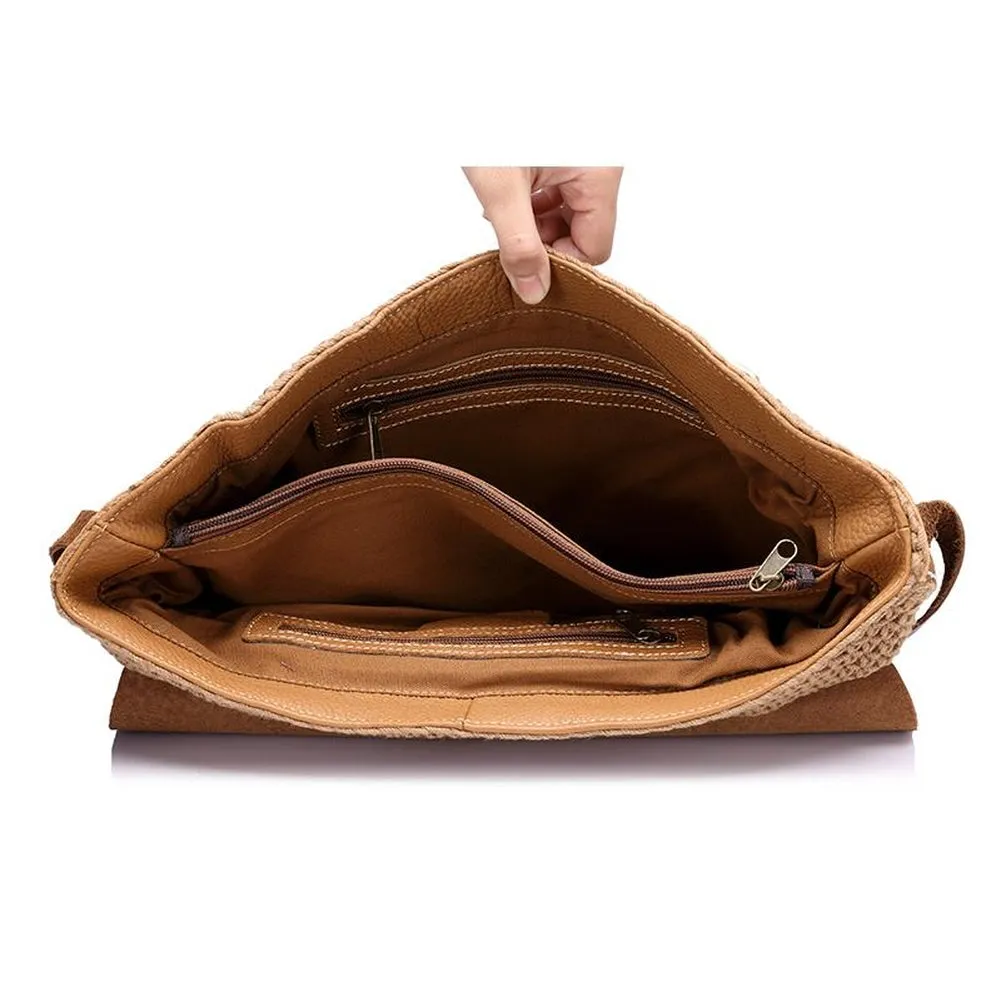 Messenger / Crossbody Bag  <br>Genuine-Leather