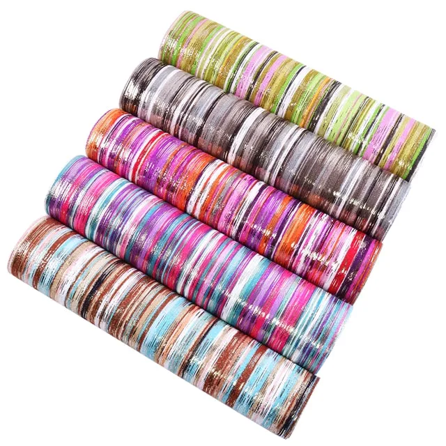 Metallic Threads ~ Rainbow Stripes ~ Forest Fruits