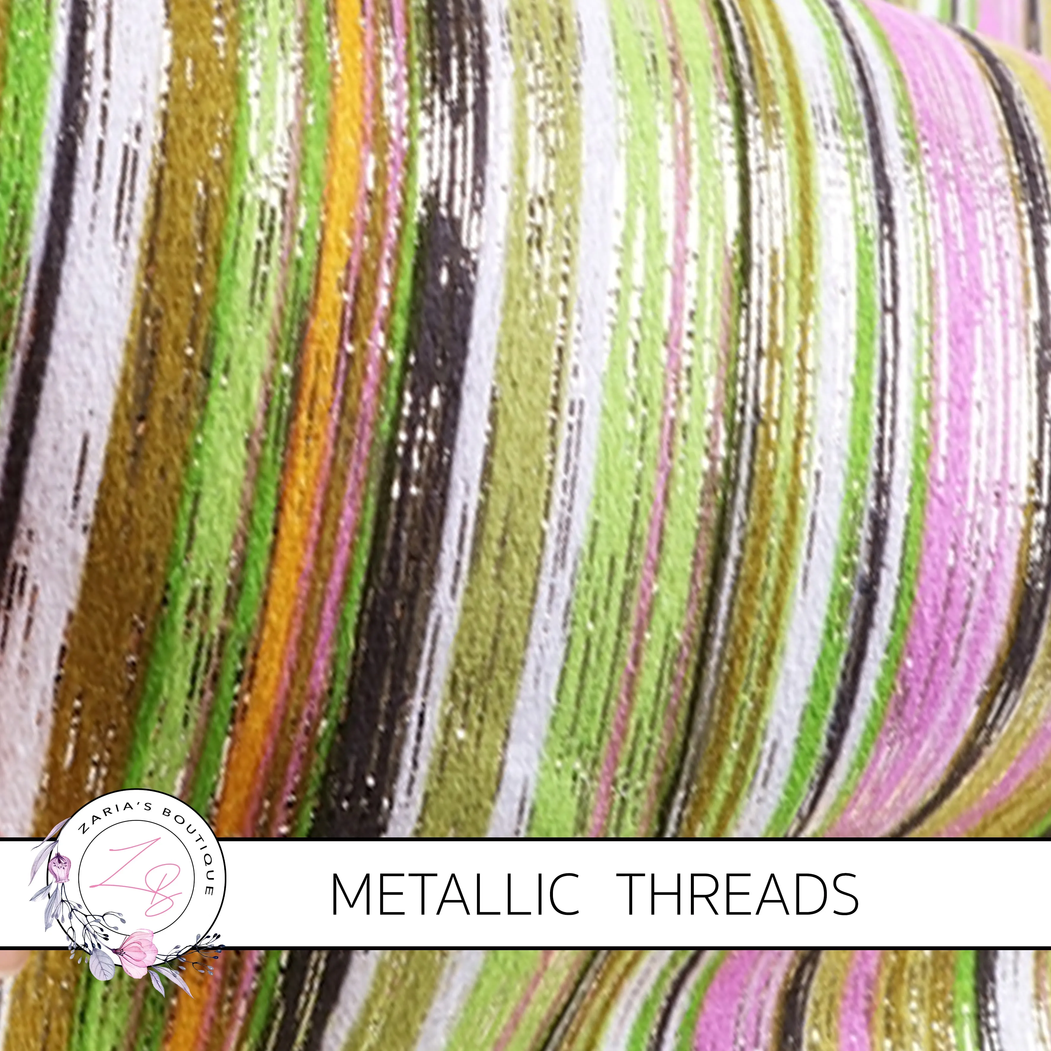 Metallic Threads ~ Rainbow Stripes ~ Forest Fruits