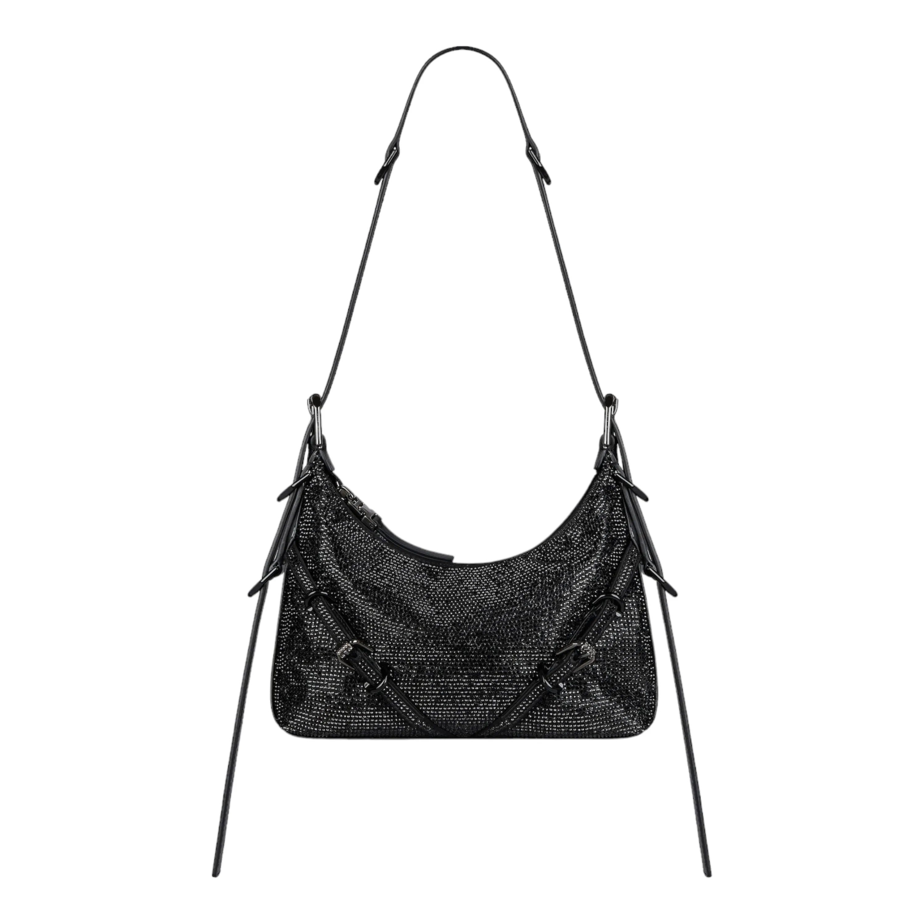 Mini Voyou bag in satin with strass and leather