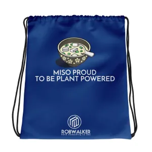 Miso Proud to be Plant based Drawstring Bag-Blue