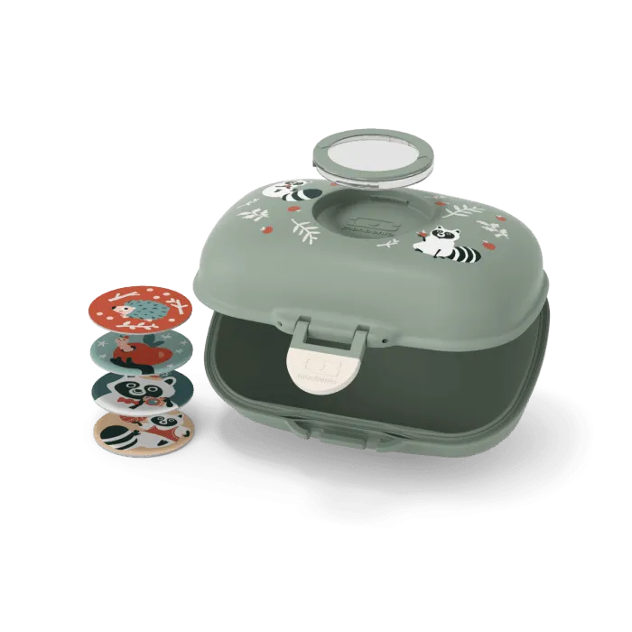 Monbento Gram Snack Box-Green Raccoon Green Raccoon