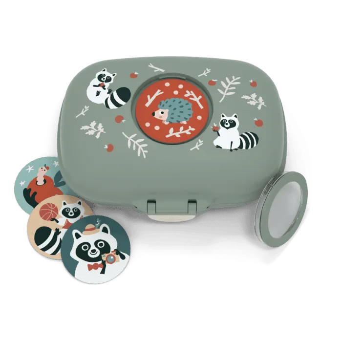 Monbento Gram Snack Box-Green Raccoon Green Raccoon