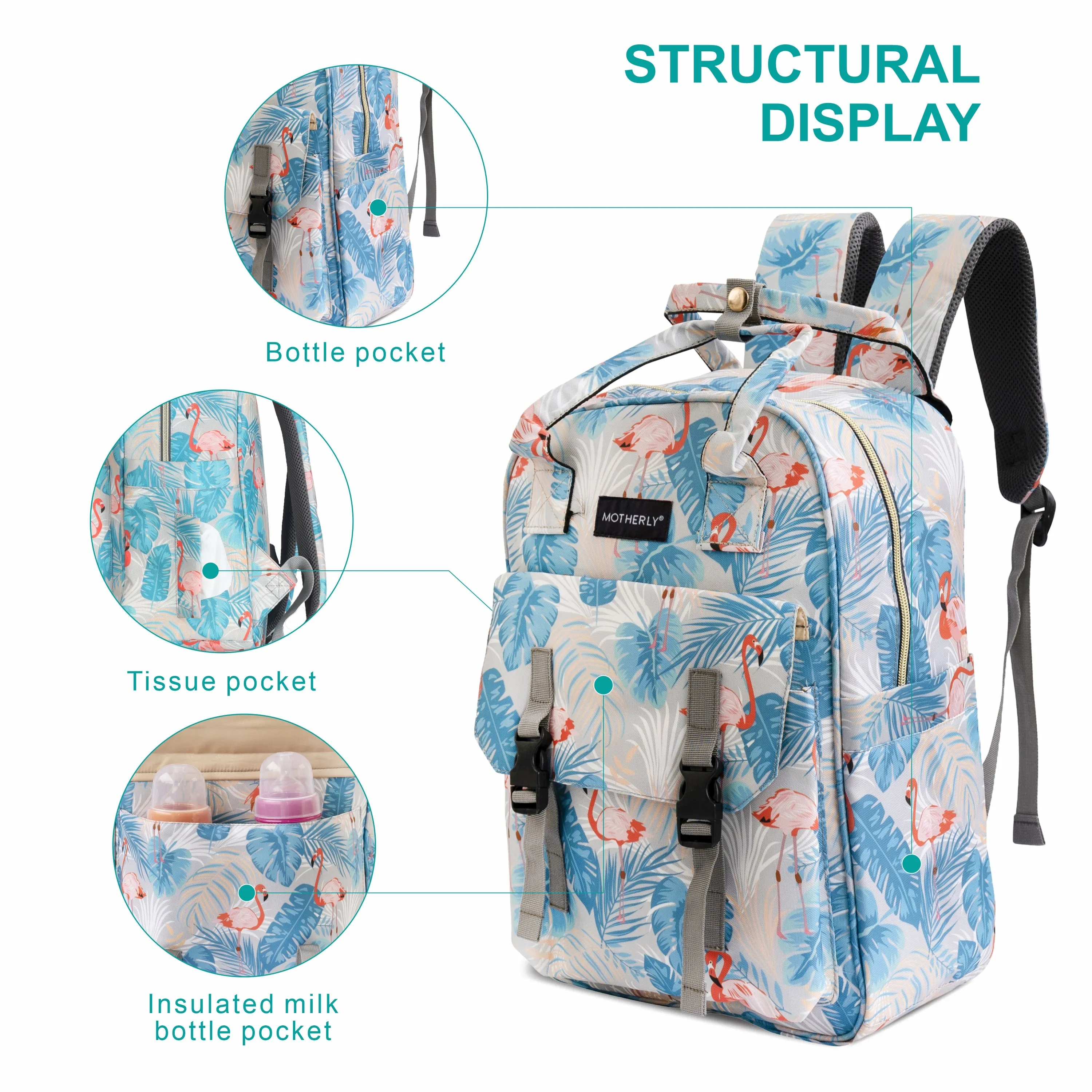 Motherly Solid Diaper Bag for Mothers for Travel, Maternity Bag for Newborn Baby, Mothers Travelling Bag, Multiple Pocket Water Resistant Baby Bag, Hospital Bag for moms (Black)