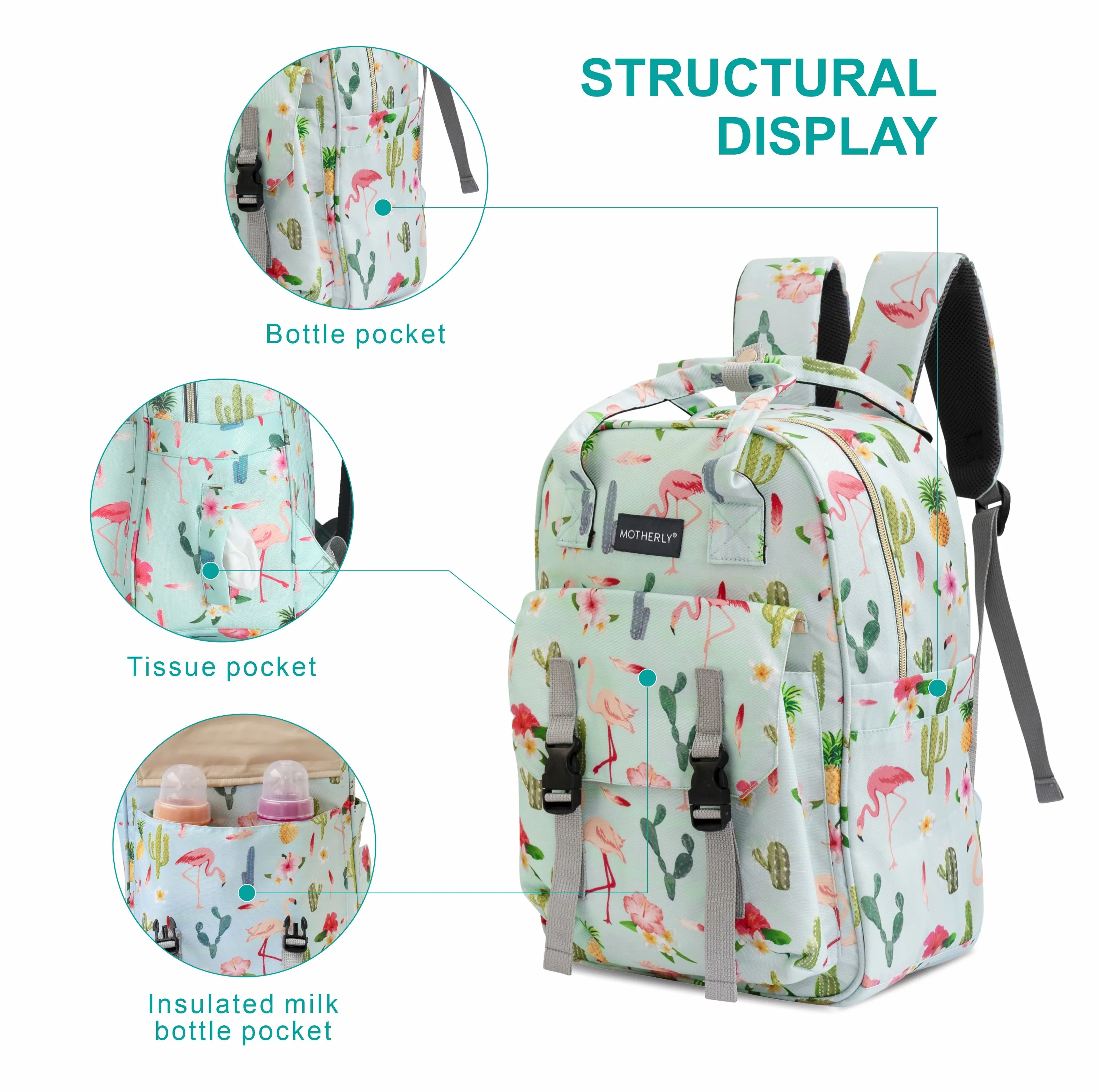 Motherly Solid Diaper Bag for Mothers for Travel, Maternity Bag for Newborn Baby, Mothers Travelling Bag, Multiple Pocket Water Resistant Baby Bag, Hospital Bag for moms (Black)