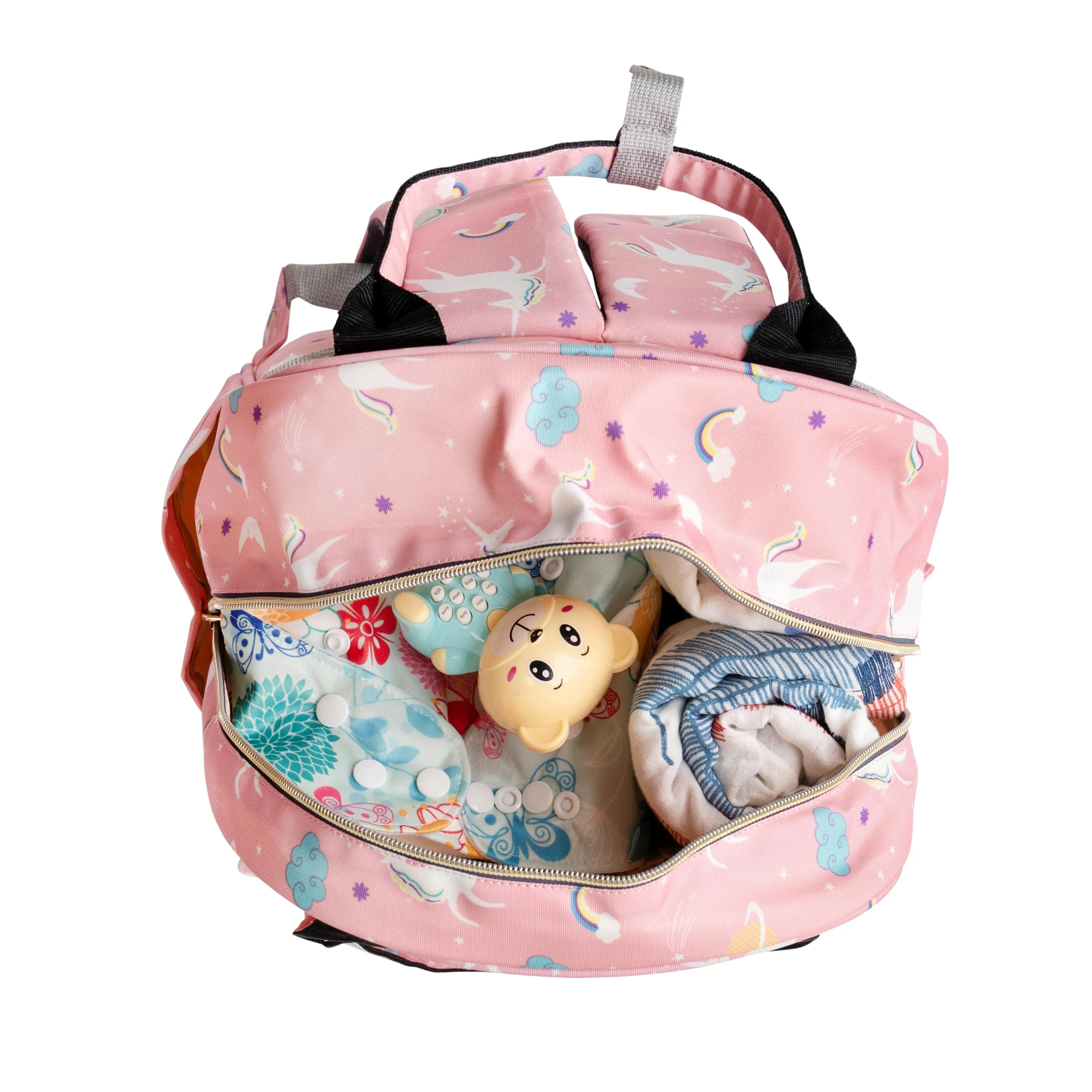 Motherly Solid Diaper Bag for Mothers for Travel, Maternity Bag for Newborn Baby, Mothers Travelling Bag, Multiple Pocket Water Resistant Baby Bag, Hospital Bag for moms (Black)