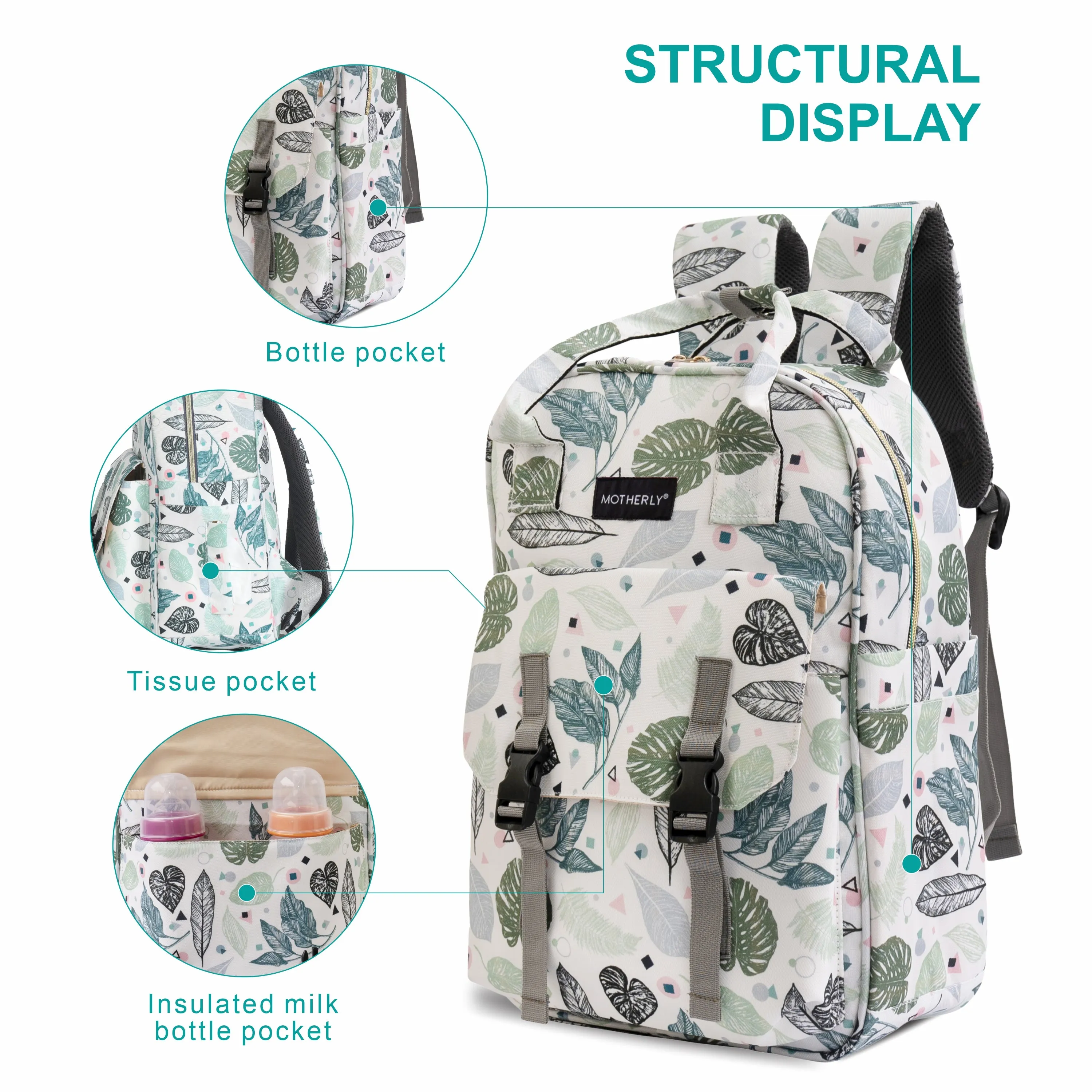Motherly Solid Diaper Bag for Mothers for Travel, Maternity Bag for Newborn Baby, Mothers Travelling Bag, Multiple Pocket Water Resistant Baby Bag, Hospital Bag for moms (Black)