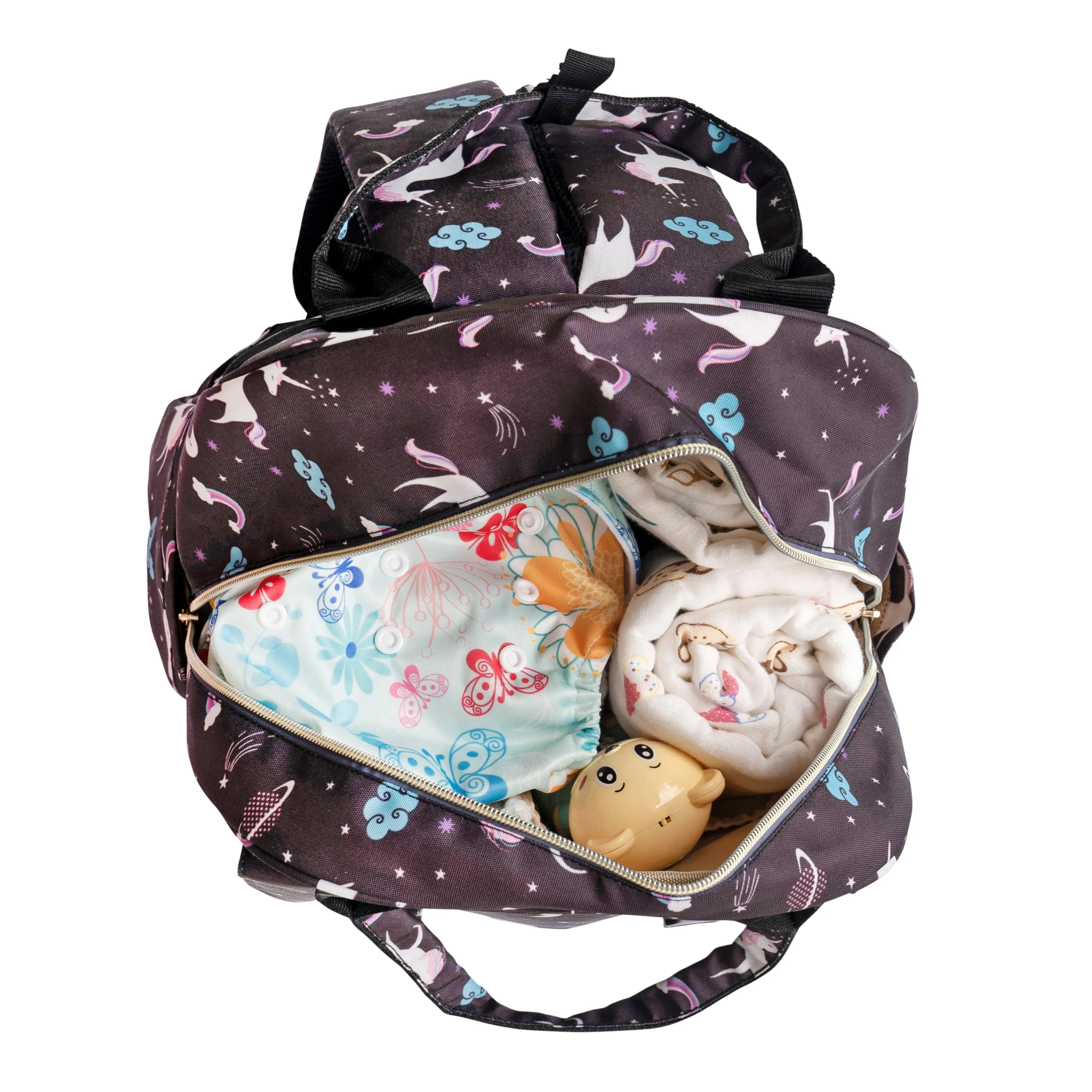 Motherly Solid Diaper Bag for Mothers for Travel, Maternity Bag for Newborn Baby, Mothers Travelling Bag, Multiple Pocket Water Resistant Baby Bag, Hospital Bag for moms (Black)