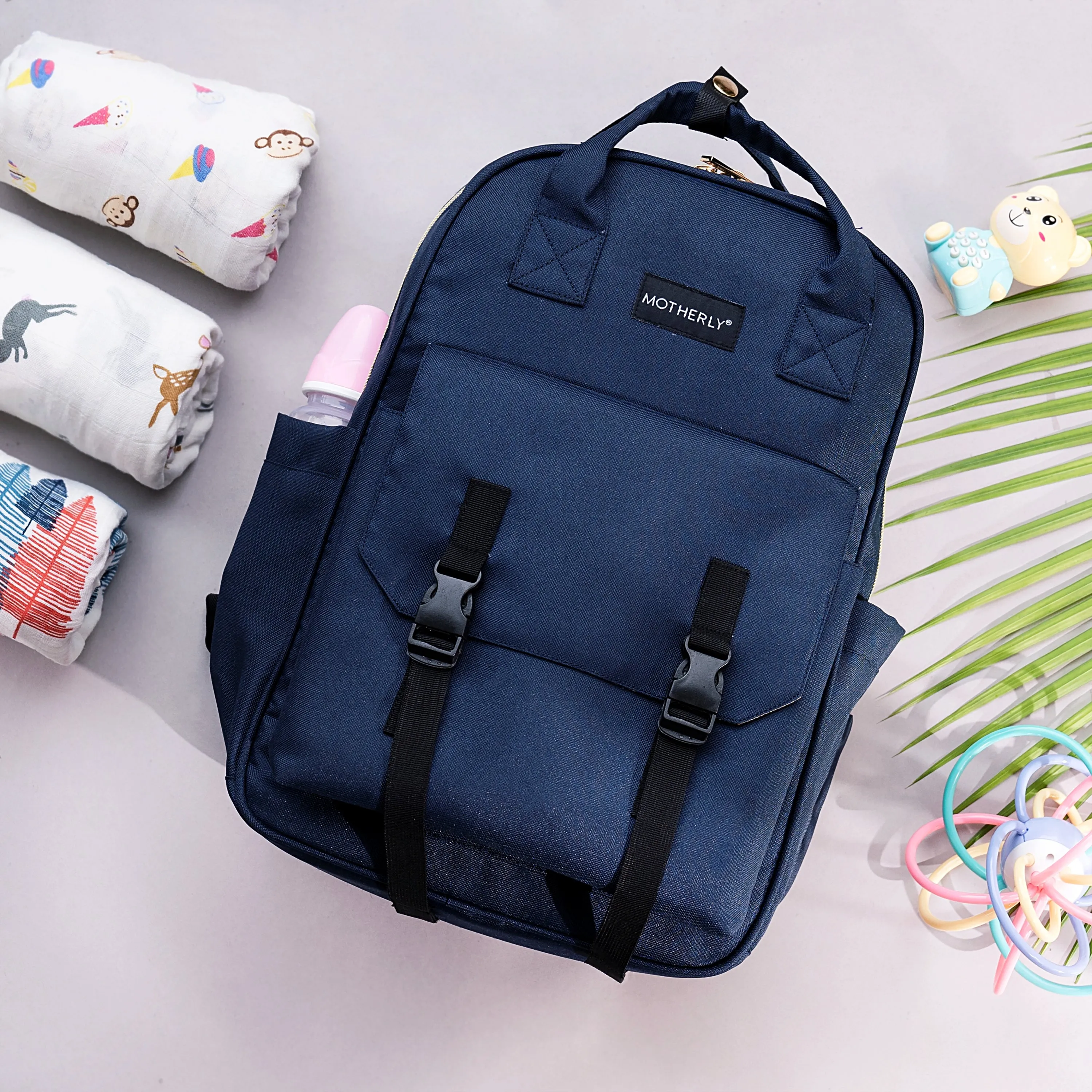 Motherly Solid Diaper Bag for Mothers for Travel, Maternity Bag for Newborn Baby, Mothers Travelling Bag, Multiple Pocket Water Resistant Baby Bag, Hospital Bag for moms (Black)