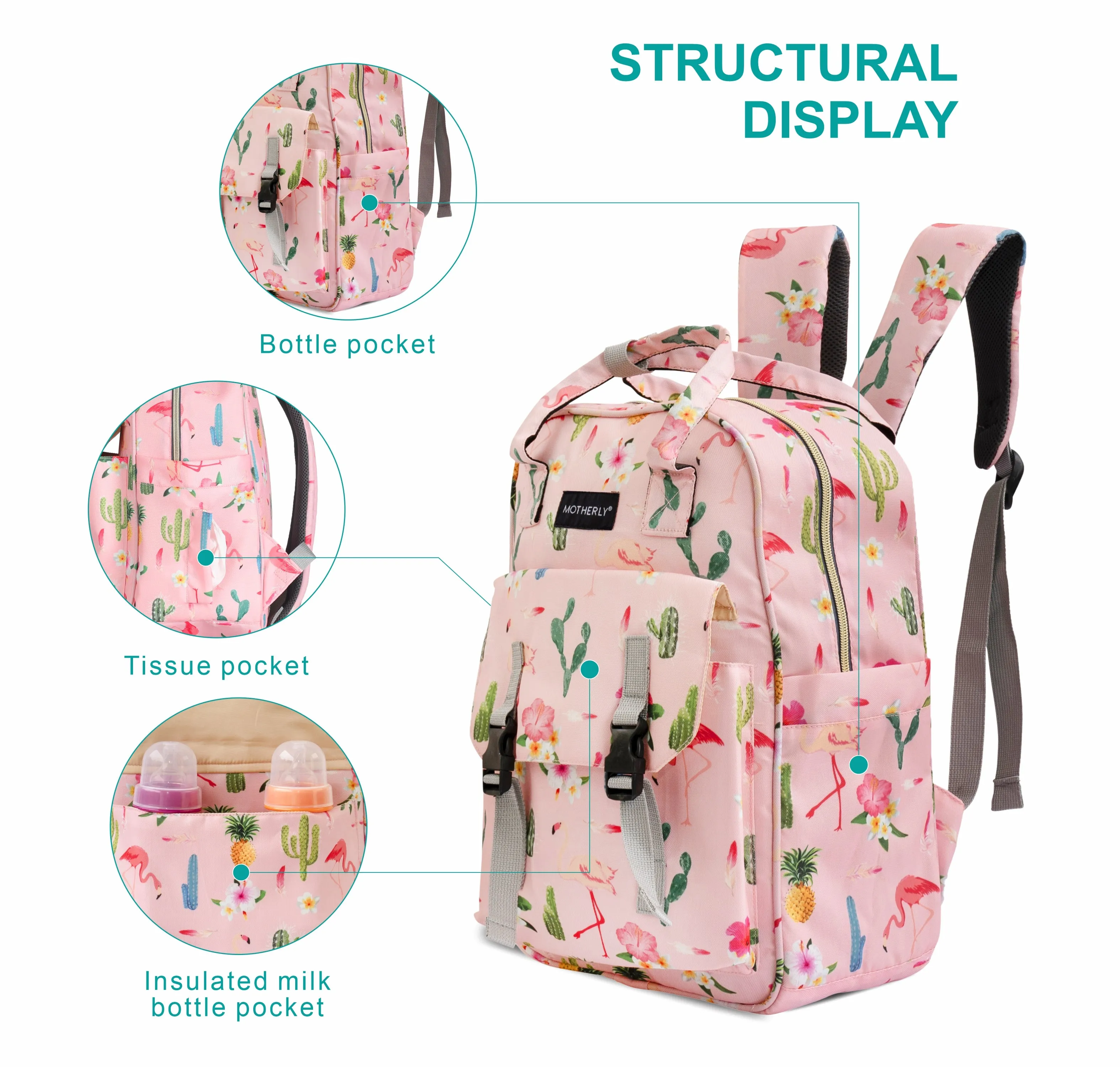 Motherly Solid Diaper Bag for Mothers for Travel, Maternity Bag for Newborn Baby, Mothers Travelling Bag, Multiple Pocket Water Resistant Baby Bag, Hospital Bag for moms (Black)