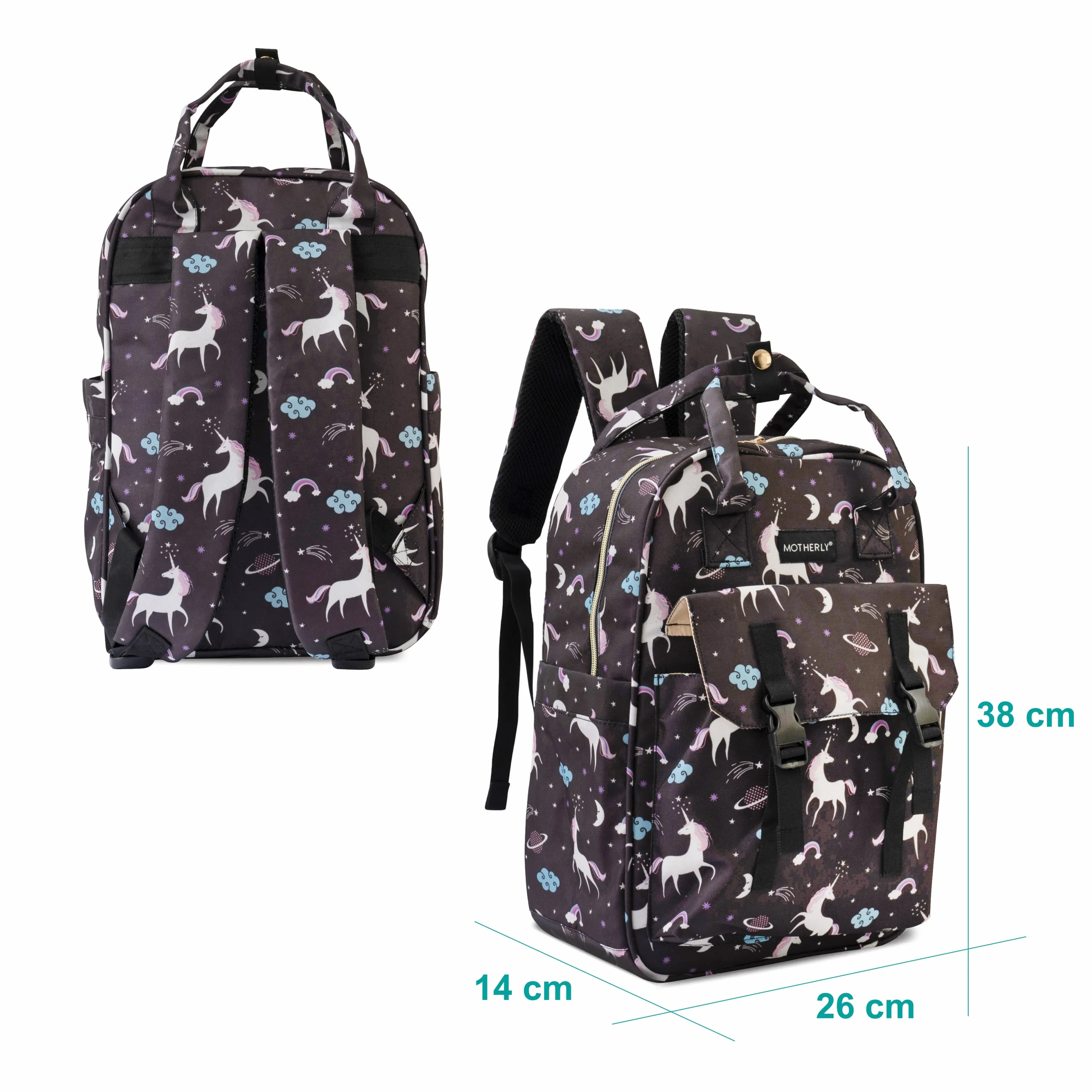Motherly Solid Diaper Bag for Mothers for Travel, Maternity Bag for Newborn Baby, Mothers Travelling Bag, Multiple Pocket Water Resistant Baby Bag, Hospital Bag for moms (Black)