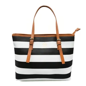 Moxxa Tia Black White Stripes - Handbag