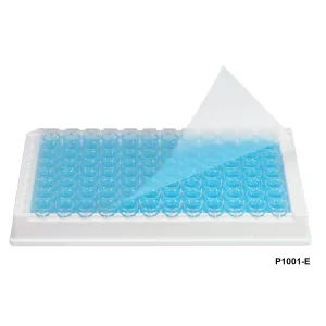 MTC Bio P1001-E-S Sealing Film, Transparent, Easy Removal Low Adhesive, for ELISA, EIA, and General Applications, Sterile, 10 bags of 10 seals