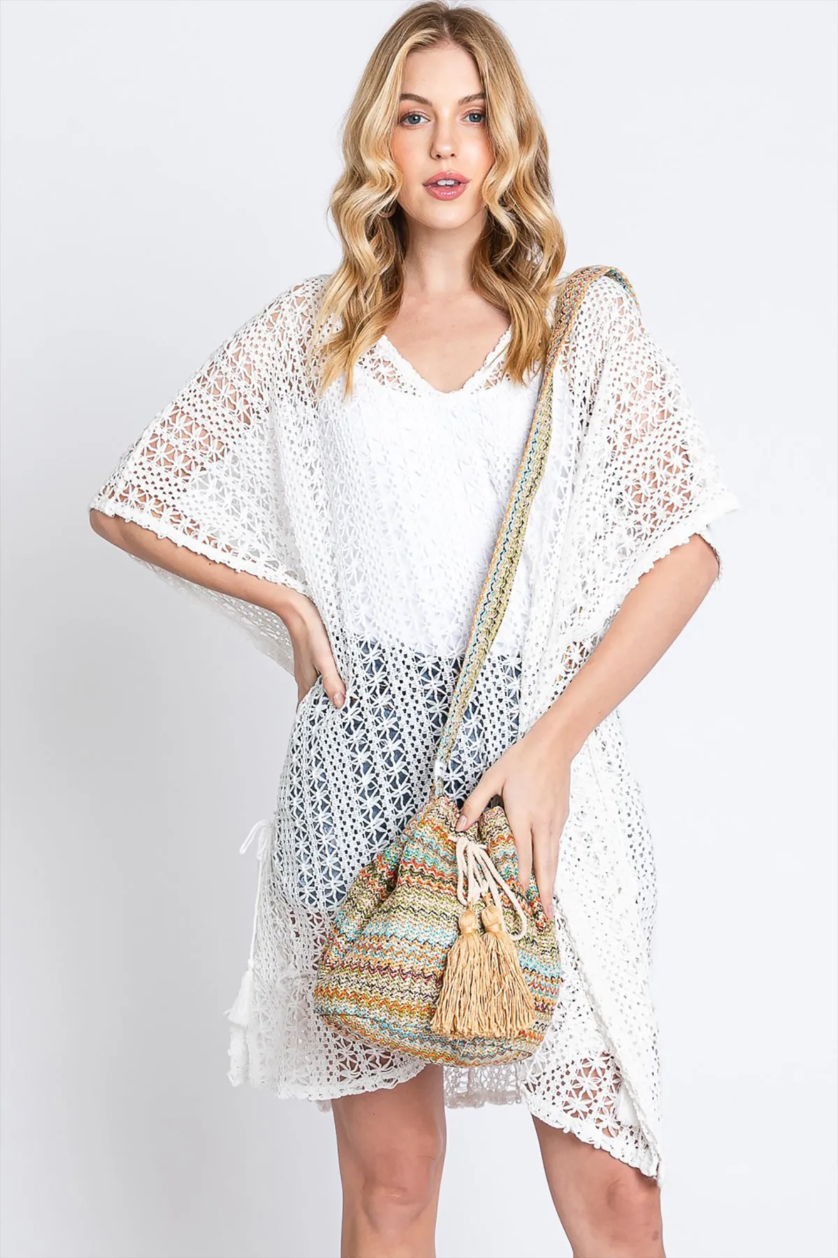 MULTI COLOR STRIPED BUCKET BAG
