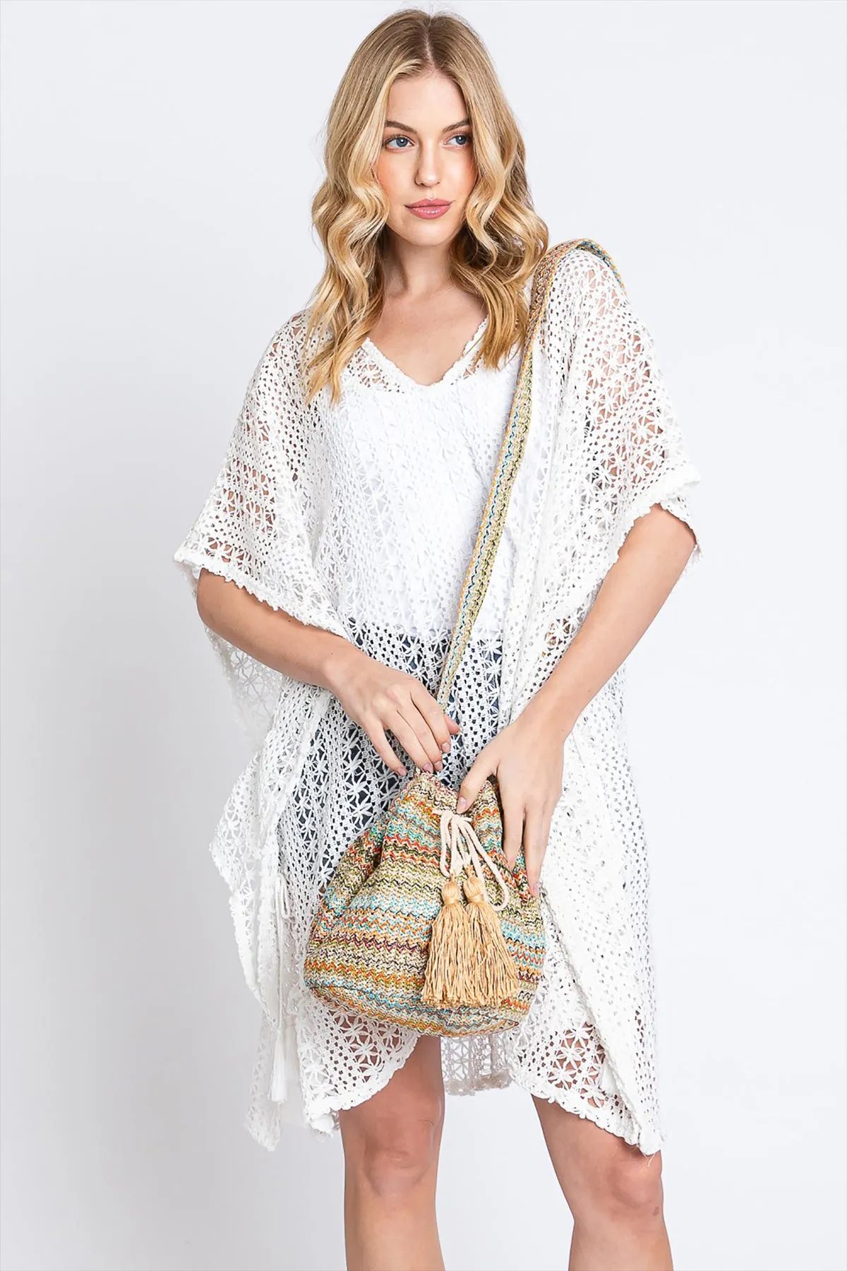 MULTI COLOR STRIPED BUCKET BAG