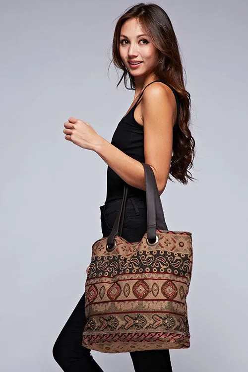 Multi Patterned Striped Tote