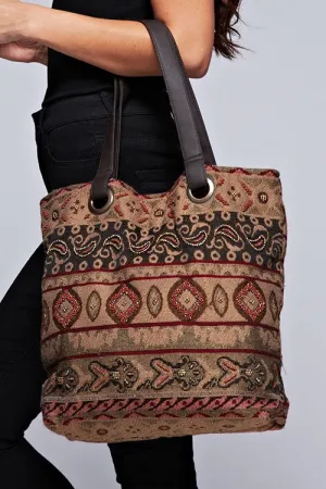 Multi Patterned Striped Tote