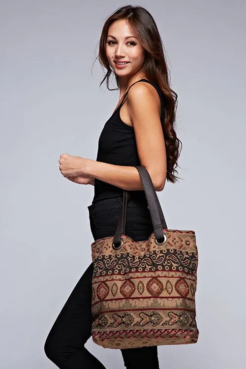Multi Patterned Striped Tote