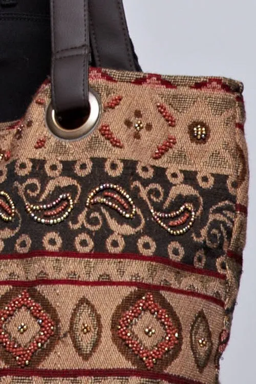 Multi Patterned Striped Tote