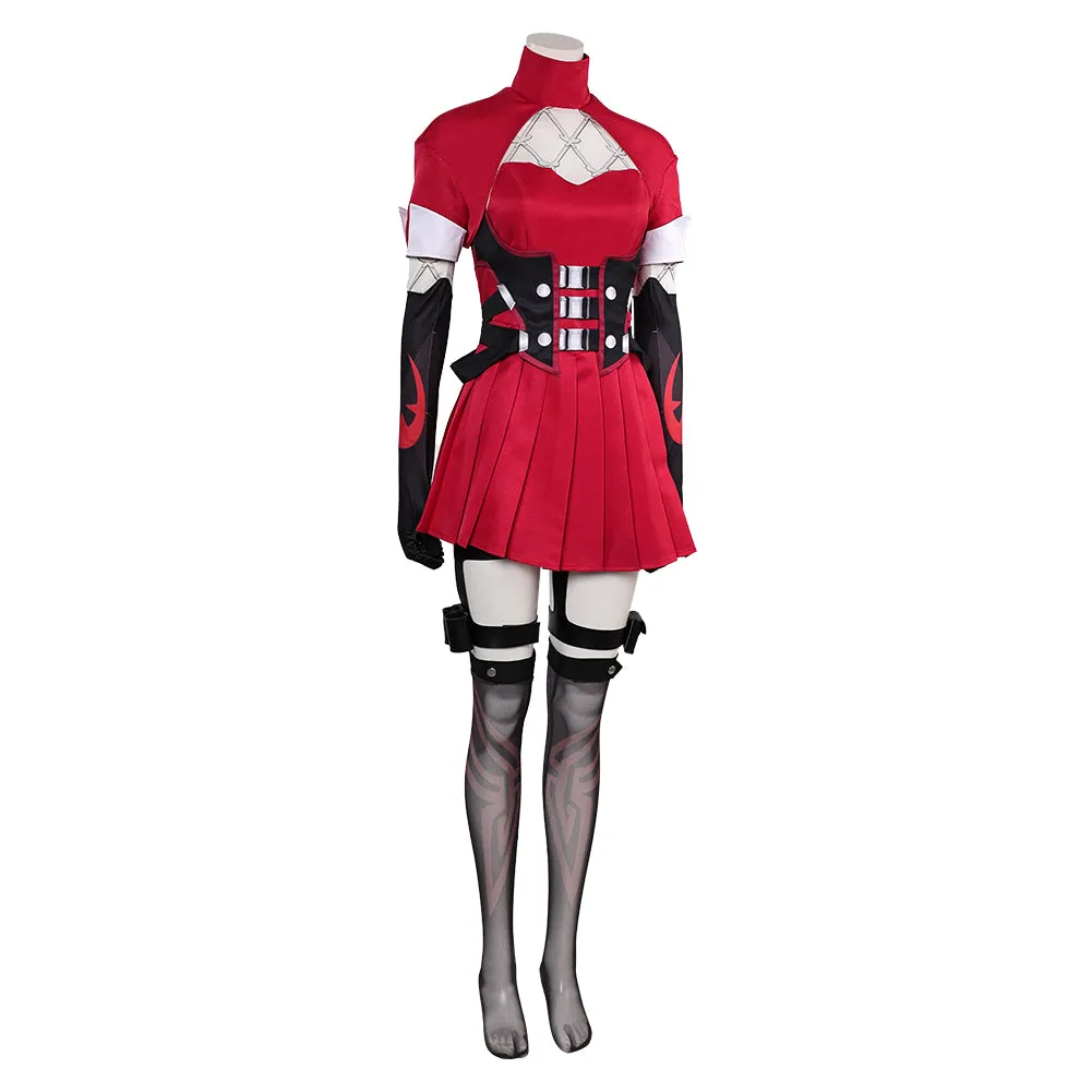 Mv Rivals Psylocke Cosplay Costume Woman Red Outfits Halloween Carnival Suit