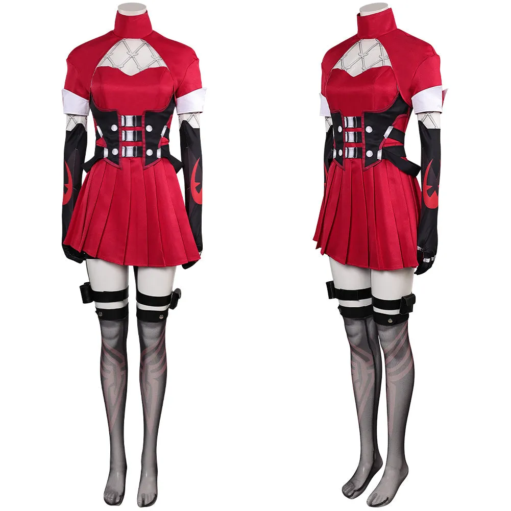 Mv Rivals Psylocke Cosplay Costume Woman Red Outfits Halloween Carnival Suit