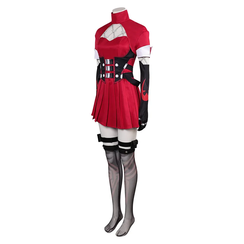 Mv Rivals Psylocke Cosplay Costume Woman Red Outfits Halloween Carnival Suit