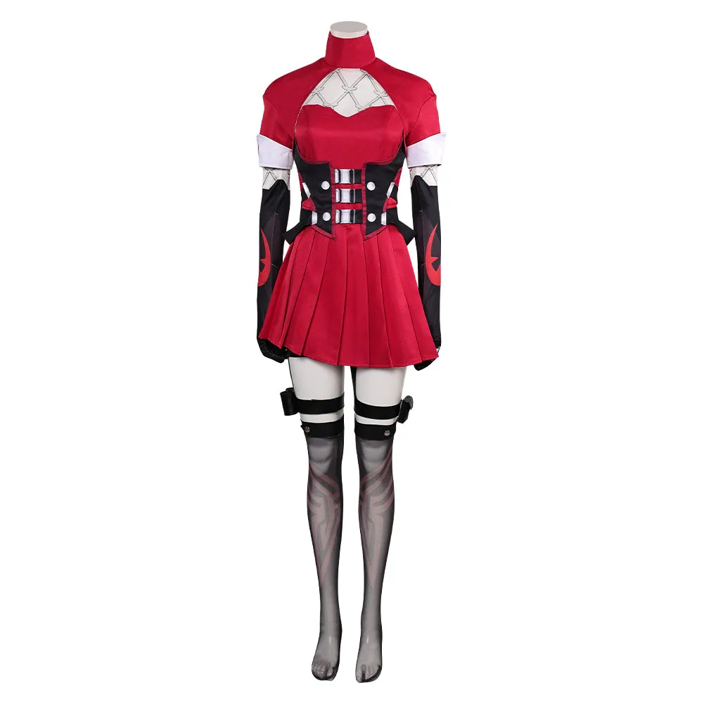 Mv Rivals Psylocke Cosplay Costume Woman Red Outfits Halloween Carnival Suit