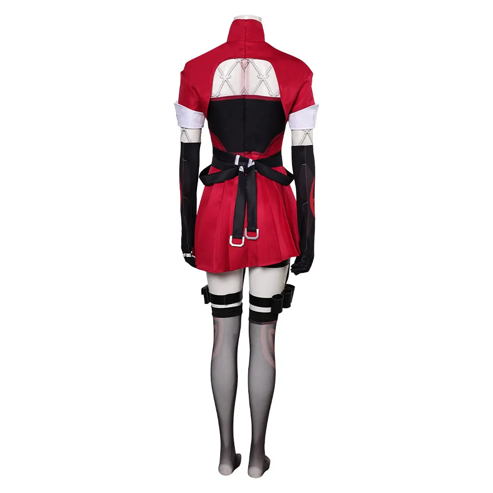 Mv Rivals Psylocke Cosplay Costume Woman Red Outfits Halloween Carnival Suit
