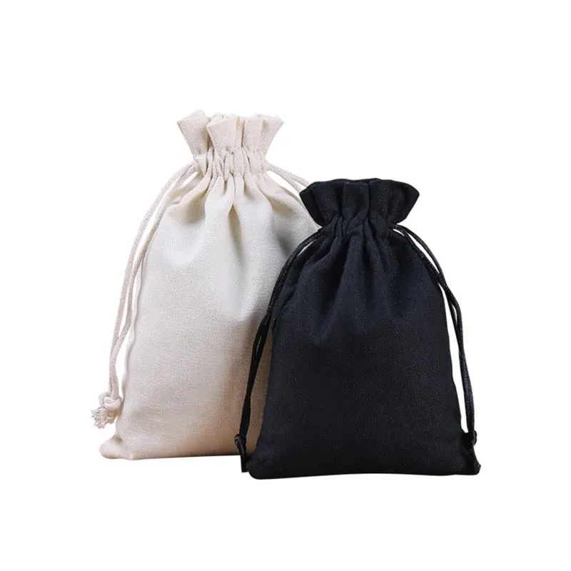 Natural Canvas Drawstring Bags - 7 Sizes