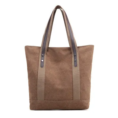 New women's canvas tote bag shoulder bag large capacity leisure travel anti-theft fashion wild Mommy shopping bag