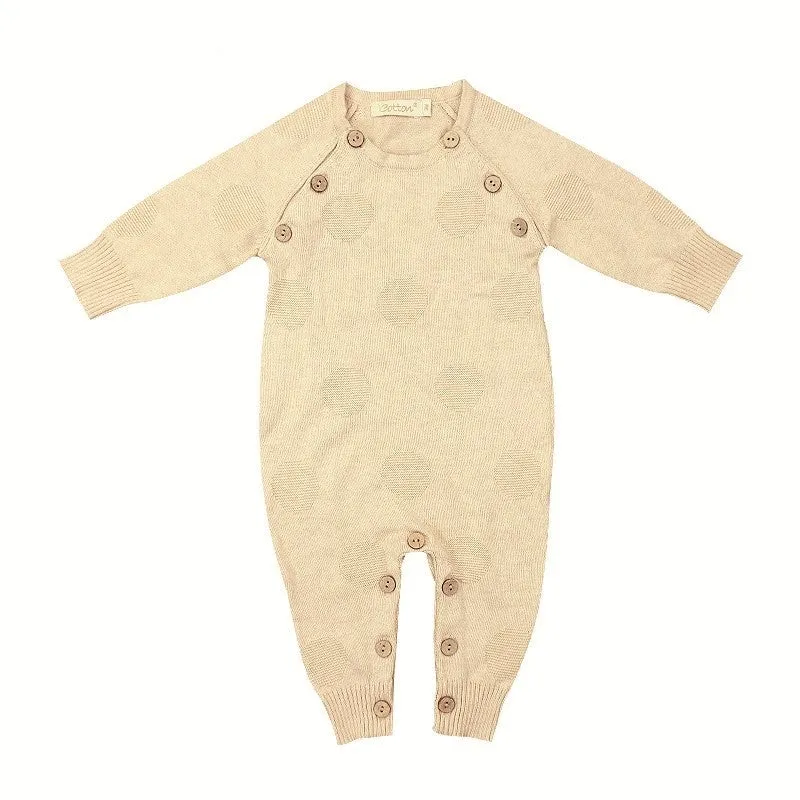 Newborn Knit Romper: Organic Baby Cable Knit Sweater