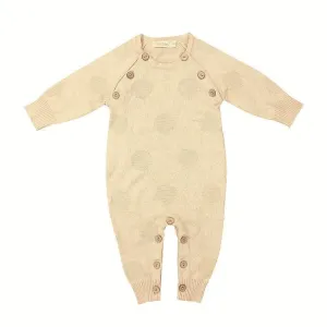 Newborn Knit Romper: Organic Baby Cable Knit Sweater