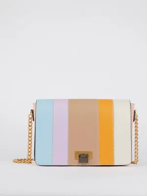 Nicole Multicolour Striped Leather Shoulder Bag