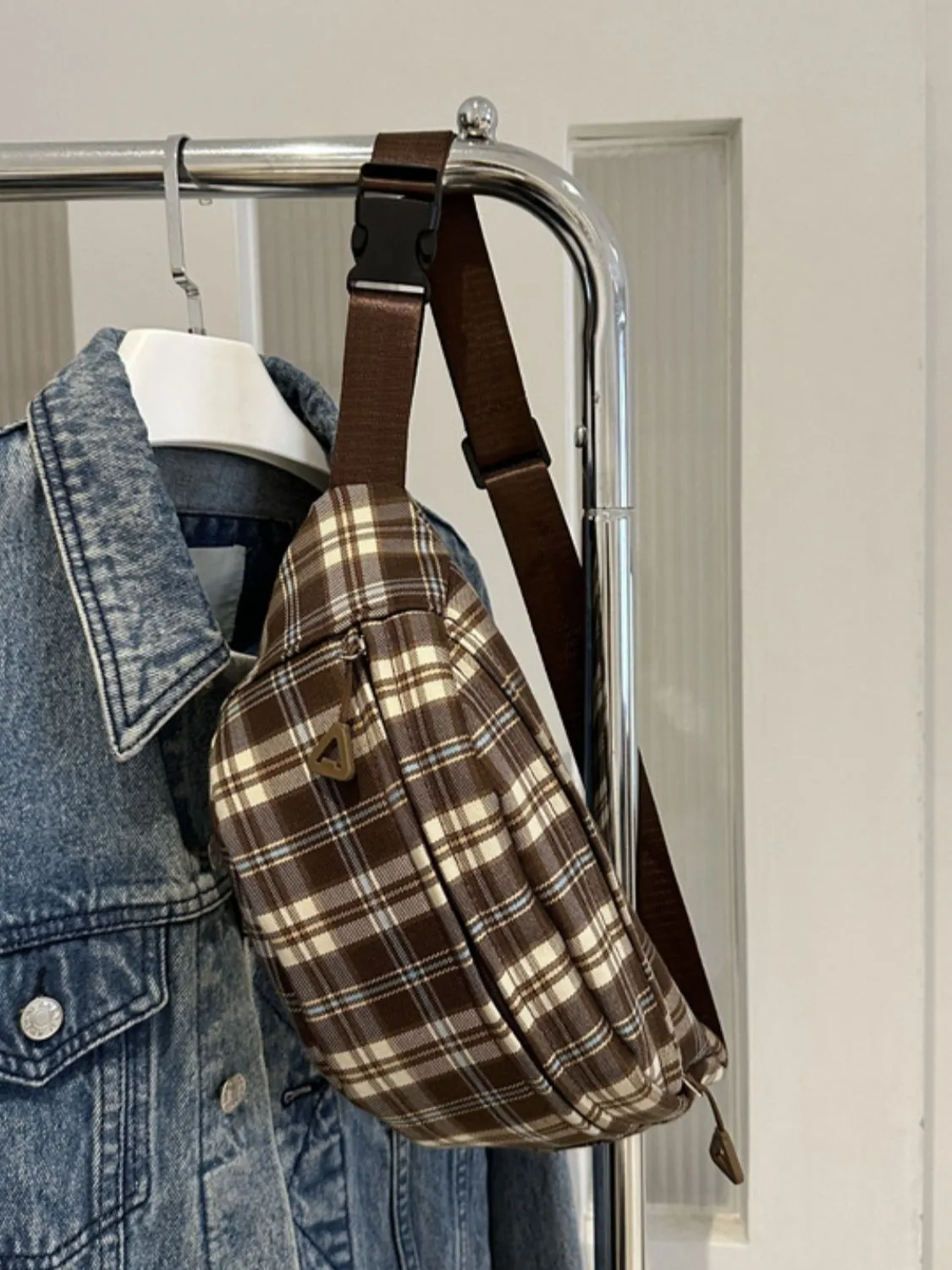 Nova Plaid Adjustable Strap Crossbody Bag