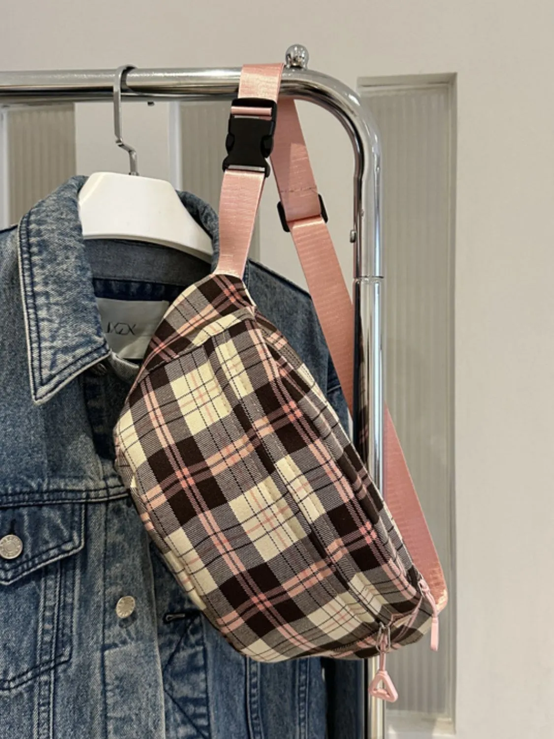 Nova Plaid Adjustable Strap Crossbody Bag