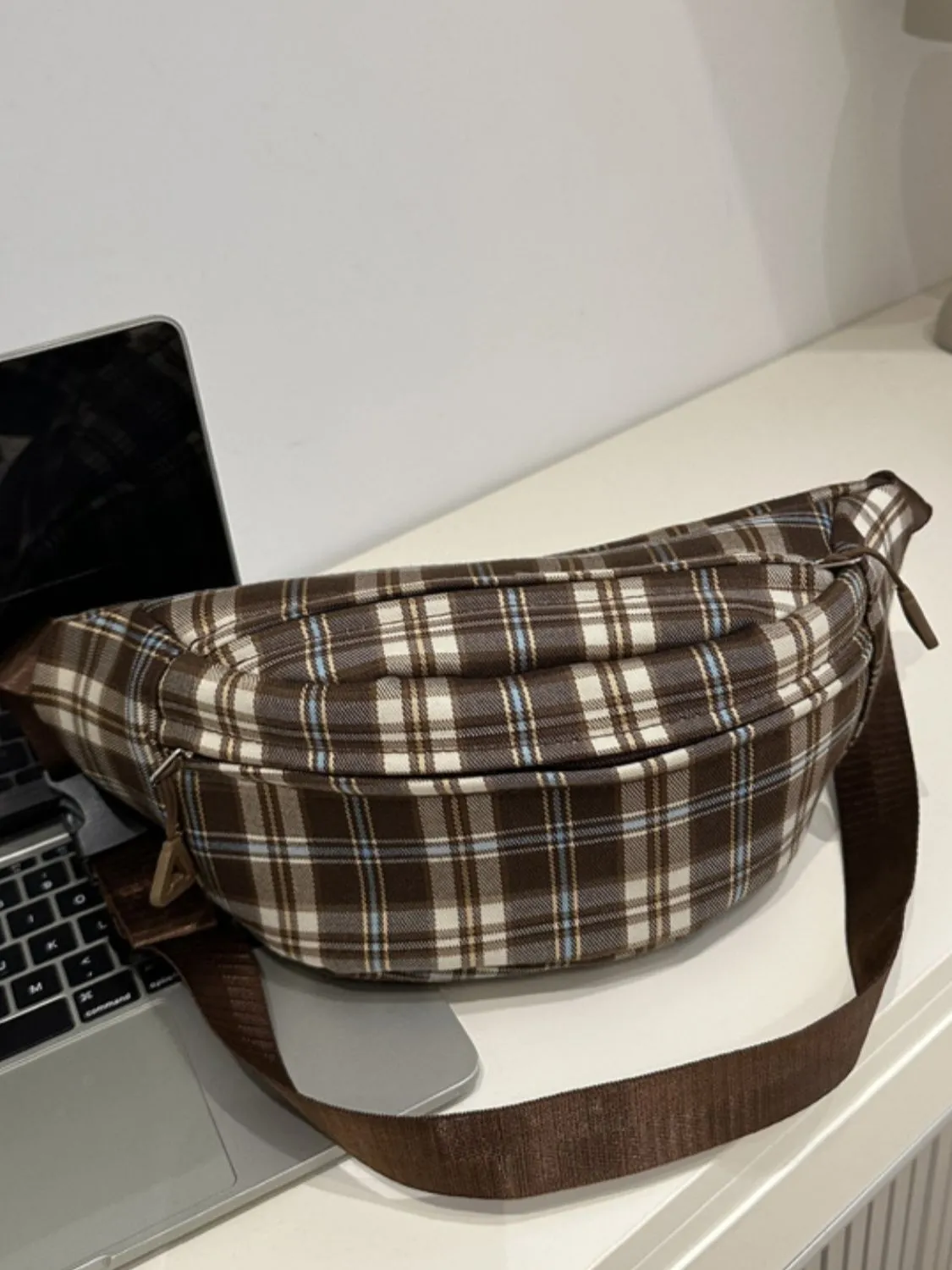 Nova Plaid Adjustable Strap Crossbody Bag