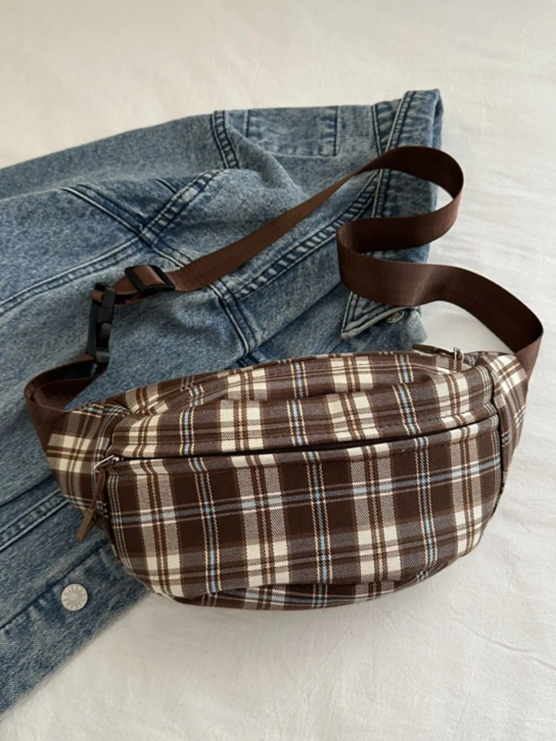 Nova Plaid Adjustable Strap Crossbody Bag